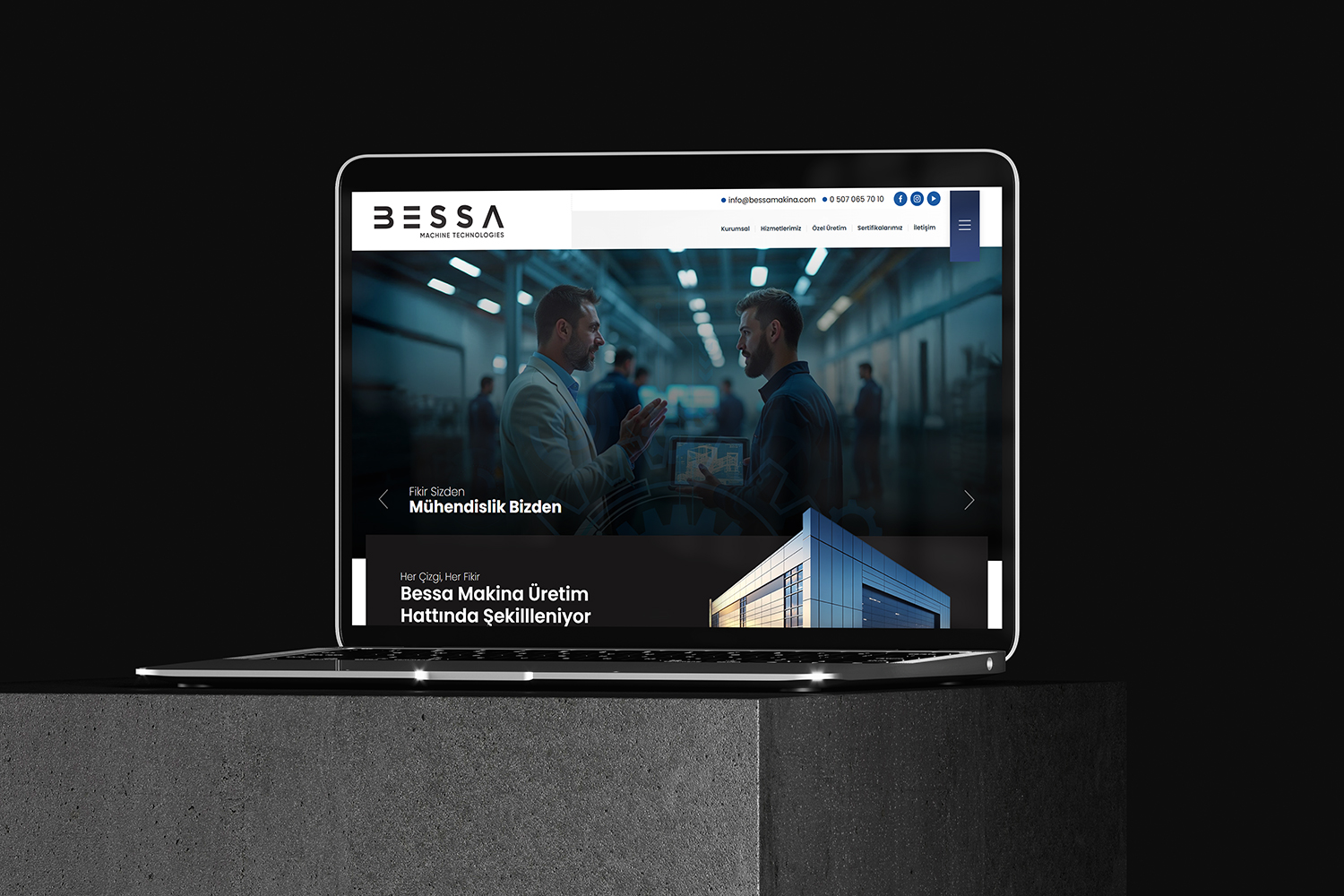 Bessa Makina Cour Medya Konya Reklam Ajansı | Grafik Tasarım, Logo ve Kurumsal Kimlik, Katalog, Ambalaj ve Kutu Tasarımları, Menü ve Broşür Tasarımı, Açık Hava Reklamları, Stand ve Sergi Tasarımı, Web Tasarım ve Yazılım, Özel ve Ekonomik Web Sitesi Çözümleri, Domain ve Hosting, Yönetim Paneli, SEO Uyumlu Kodlama, Web Güvenliği, Prodüksiyon Hizmetleri, Ürün Fotoğrafçılığı, Tanıtım Filmi, Fuar ve Drone Çekimleri, Stüdyo ve Kurgu Montaj, Matbaa ve Baskı, Katalog, Broşür, Kutu, Promosyon, Kartvizit, Etiket Baskıları, Sosyal Medya Yönetimi, SEO Danışmanlığı, Mobil Uygulama Geliştirme, 3D Ürün Görselleştirme ve Animasyon, Sunucu ve Kurumsal E-Posta Sistemleri, Dijital Reklam Yönetimi, Marka Danışmanlığı ve Stratejik İletişim